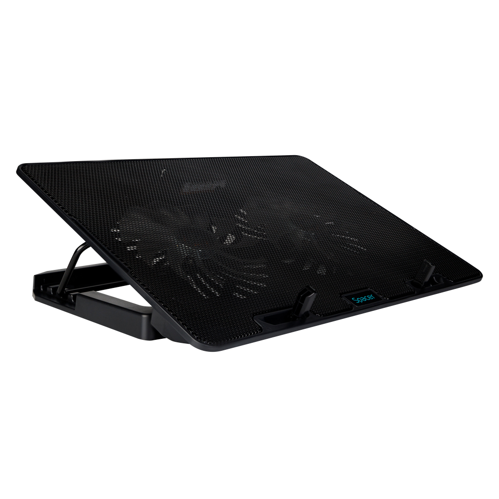 STAND SPACER notebook 17" Gaming, sita metal, 2xfan 14cm, turatie reglabila 800-1200rpm, ajustabil pe inaltime 5 trepte, Airflow 63cfm, 2xUSB, black, Nivel zgomot 20dBA, "SPNS-Gaming-2F" (timbru verde 0.8 lei)