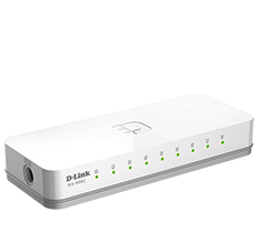 SWITCH D-LINK 8 porturi 10/100Mbps, carcasa plastic, alb "DES-1008C" (timbru verde 2 lei)