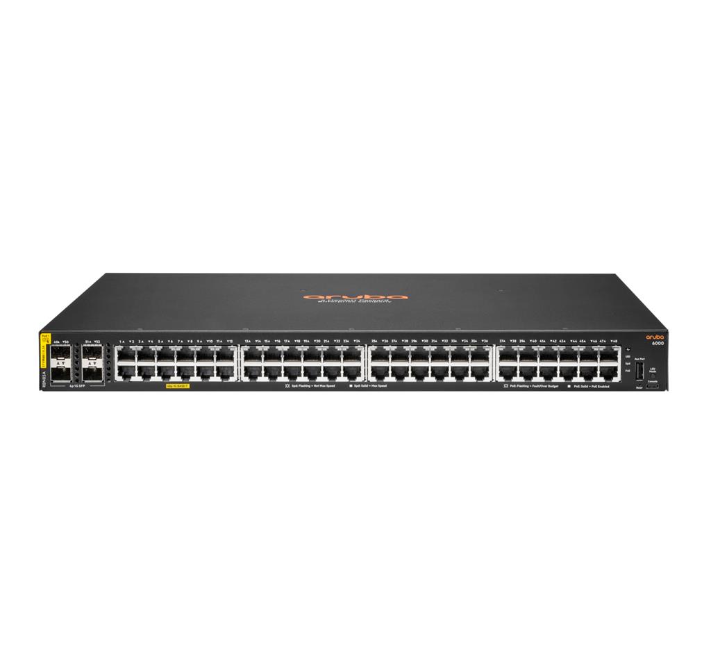 Hewlett Packard Enterprise Aruba 6000 48G Class4 PoE 4SFP 370W Managed L3 Gigabit Ethernet (10/100/1000) Power over Ethernet (PoE) 1U, "R8N85A" (timbru verde 2 lei)