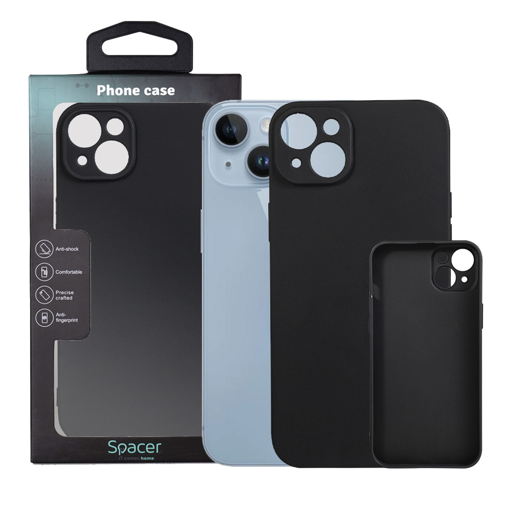 Husa Iphone 14 Plus Spacer, grosime 1.5mm, material flexibil TPU, negru "SPPC-AP-IP14PL-TPU"