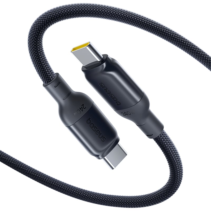 CABLU alimentare si date Baseus PicoGo, Fast Charging Data Cable pt. smartphone, USB Type-C la USB Type-C 240W, 2m, braided, negru "E0423301" (timbru verde 0.08 lei) - 6953156210974
