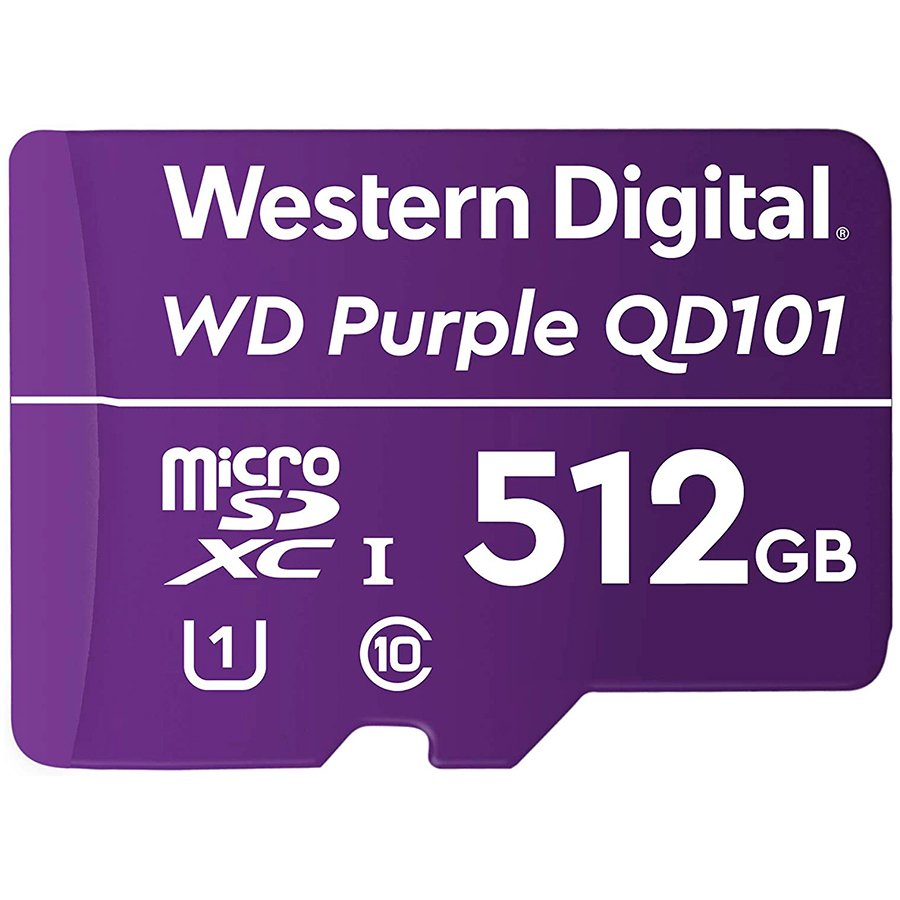 WD Purple 512GB Surveillance microSD XC Class - 10 UHS 1, "WDD512G1P0C" (timbru verde 0.03 lei)