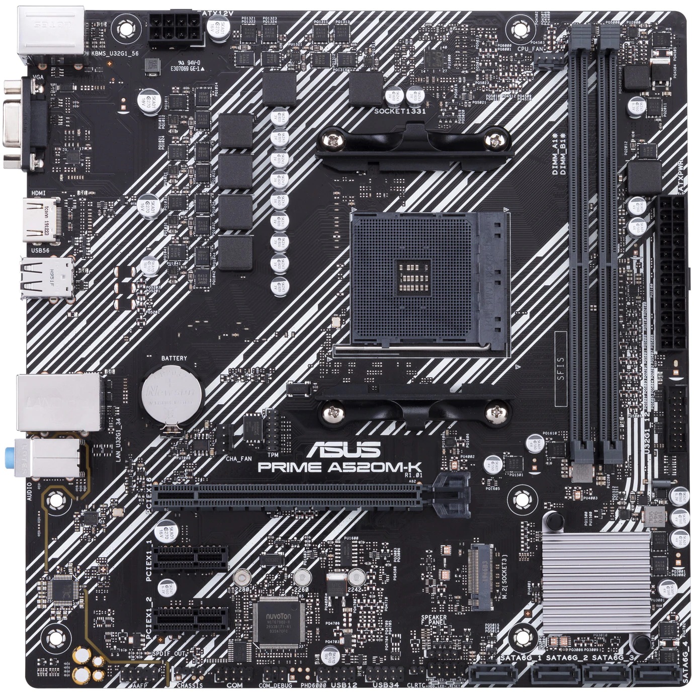 PLACA de BAZA Asus "PRIME A520M-K", skt AM4, mATX, AMD A520, 2 x DDR4, max. 64 GB, 4 x SATA, 1 x M.2, 7.1, "PRIME A520M-K"