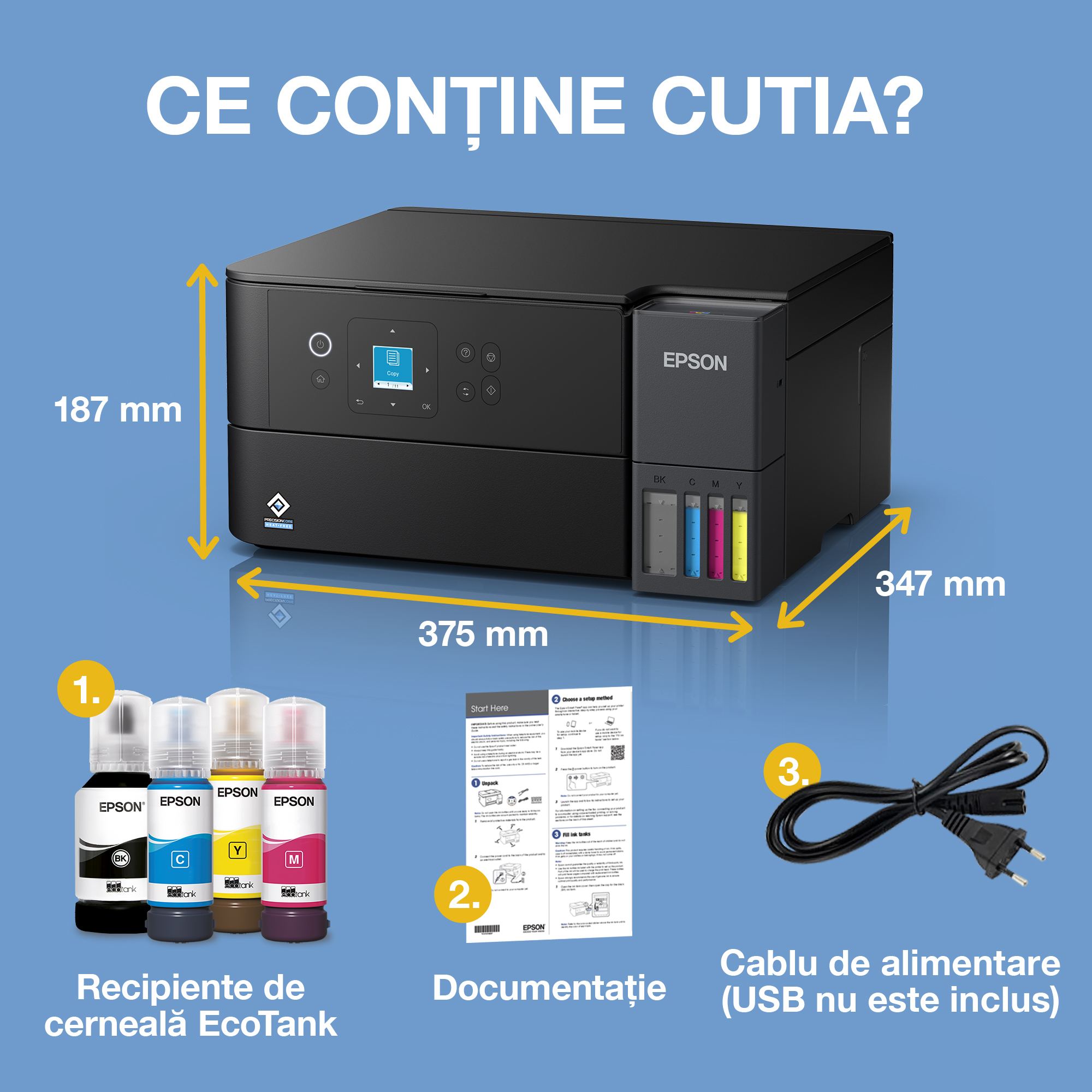 Multifunctional Inkjet CISS Color Epson L4360, A4, Functii: Impr.|Scan.|Cop., Viteza de Printare Monocrom: 33 ppm, Viteza de printare color: 20ppm, Conectivitate:USB|WiFi, Duplex:Da, ADF:Nu "C11CL41408" - imagine 6