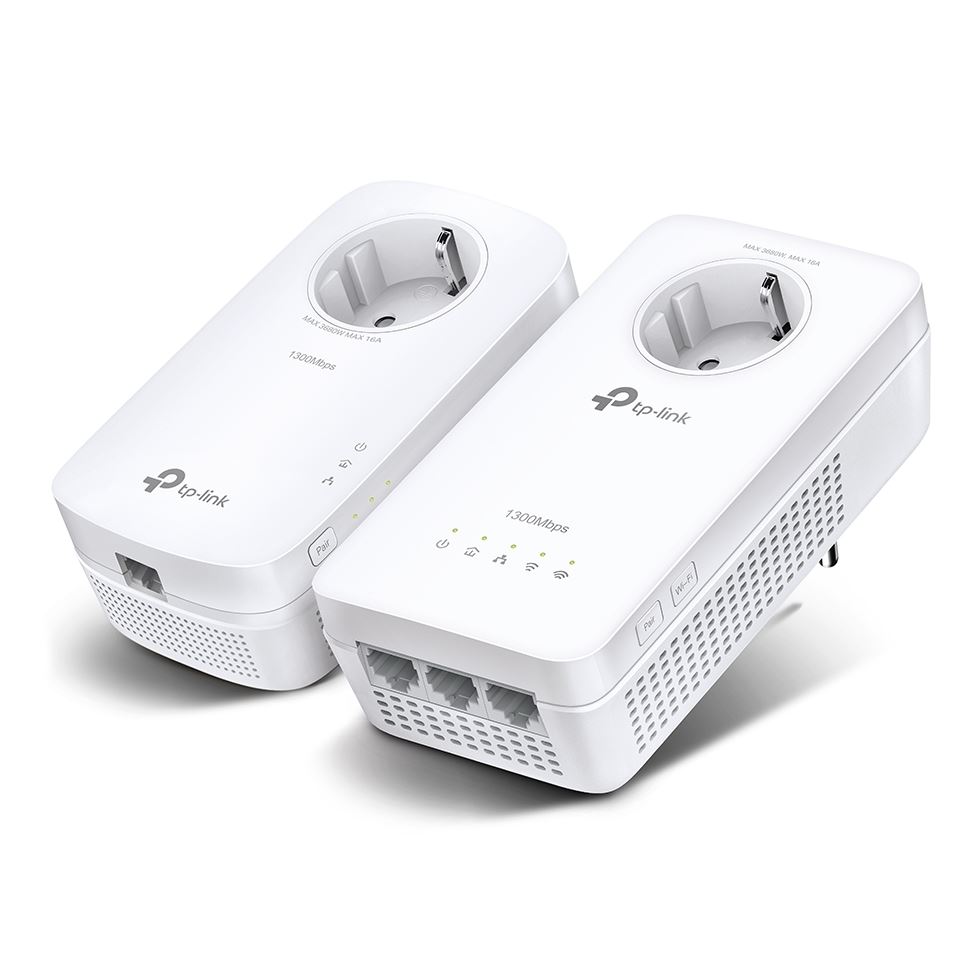 KIT Amplificator Powerline TP-Link 1300Mbps, 3 x Gigabit LAN, 1 x Sucko, Dual Band AC1200, "TL-WPA8631P KIT" (timbru verde 2 lei)