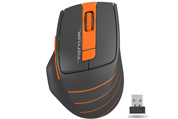 MOUSE A4tech, "FG30", gaming, wireless, 2.4GHz, optic, 2000 dpi, butoane/scroll 6/1, , negru / portocaliu, 45507106 "FG30 Orange" (timbru verde 0.18 lei)