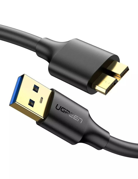 CABLU USB Ugreen, "US130" USB 3.0 (T) la USB Tip B (T), conectori auriti, 2m, negru, "10843" (timbru verde 0.08 lei) - 6957303818433