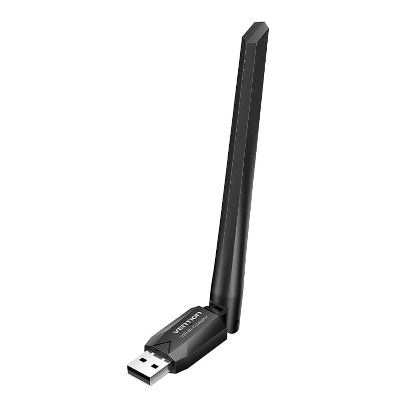 Adaptor retea Vention, extern, wireless, 2.4GHz, 5GHz, antena externa 6 dBi, IEEE 802.11a/b/g/n/ac, WIFI AC650, negru, "KDTB0" (timbru verde 0.08 lei) -6922794784475