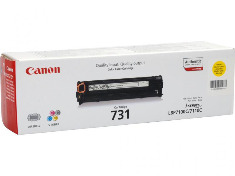 Toner Original Canon Yellow, CRG-731Y, pentru LBP-7100|LBP-7110|MF-8230|MF-8280|MF-623|MF-628, 1.5K, (timbru verde 1.2 lei) , "CR6269B002AA"