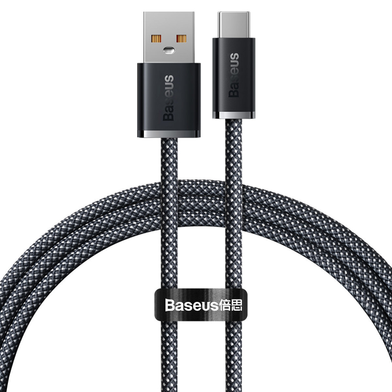 CABLU alimentare si date Baseus, Dynamic Fast Charging Data Cable pt. smartphone, USB (T) la USB Type-C (T), 100W, braided, 1m, gri, "CALD000616" (include TV 0.18lei) - 6932172607432