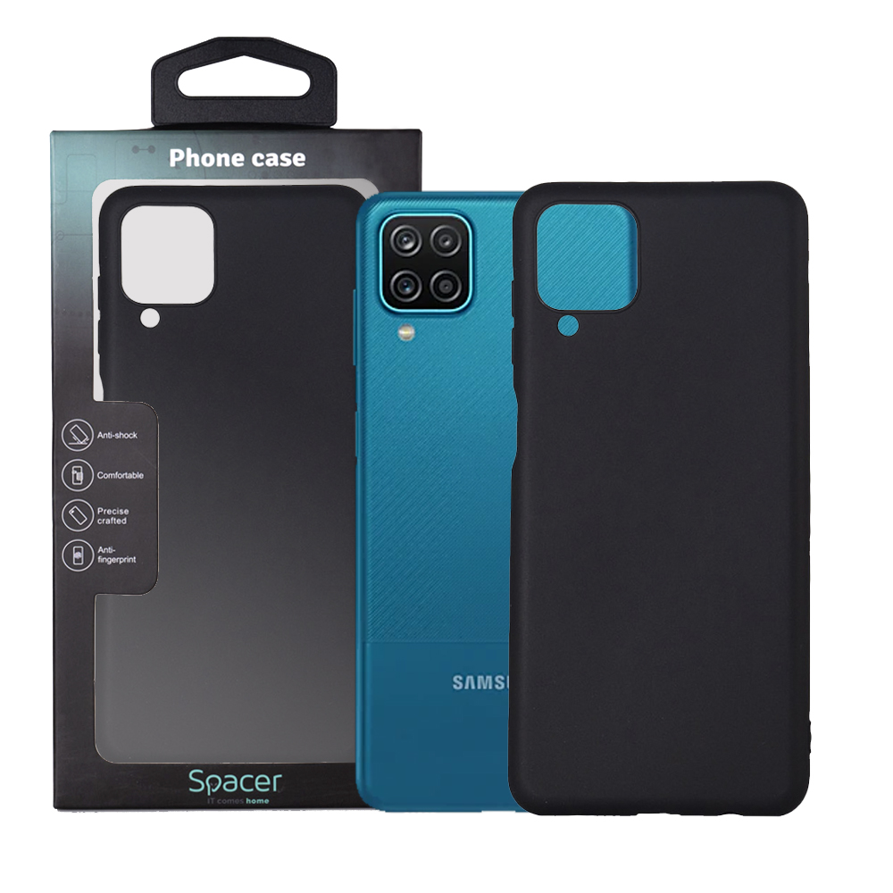Husa Samsung Galaxy A12 Spacer, negru, grosime 1.5mm, material flexibil TPU "SPPC-SM-GX-A12-TPU"