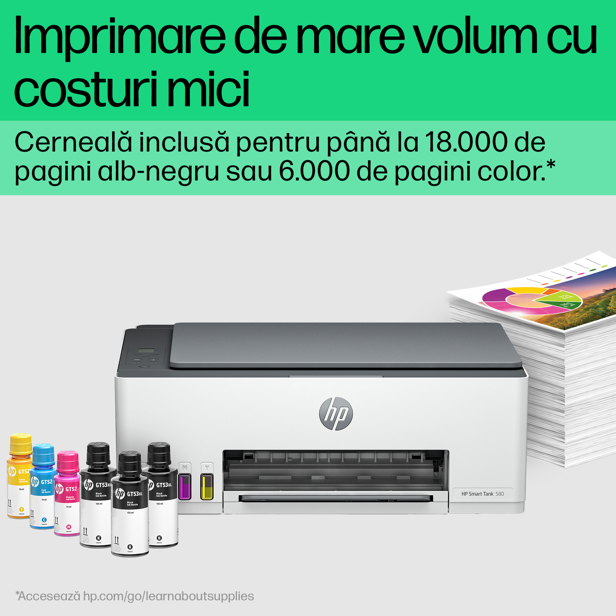 Multifunctional Inkjet CISS Color HP, SMART TANK 580, A4, Functii: Impr.|Scan.|Cop., Vit.Print. 12ppm, Conectivitate:USB|WIFI, Duplex:nu, ADF:Nu(incl.TV 8lei) "1F3Y2A" - imagine 6