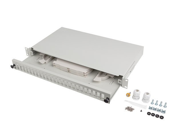 Patch panel fibra rack 19" 1U 24x SC "FOP1-24SD-LQS" (timbru verde 0.08 lei)
