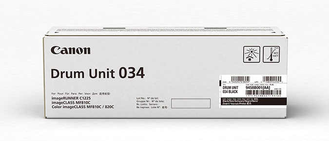 Drum Unit Original Canon Black, 034B, pentru IR C1225|C1225IF, 32.5K, (timbru verde 0.8 lei),NOPP, "CF9458B001AA"