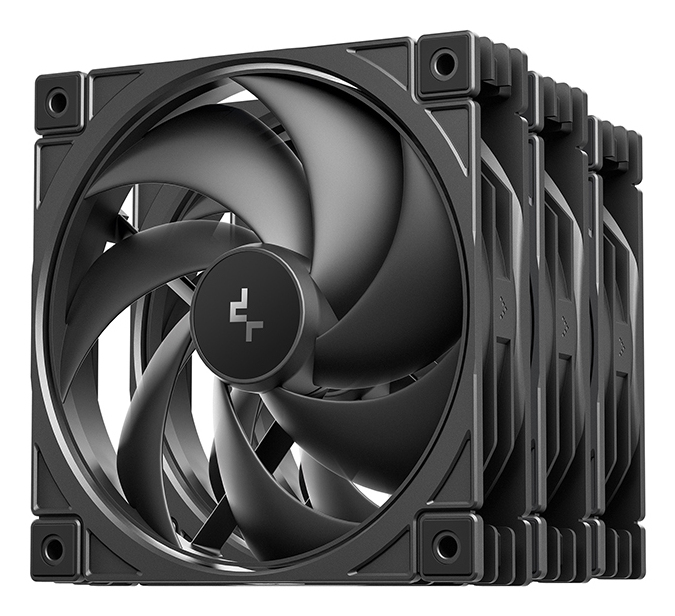 Set 3 ventilatoare DeepCool "FD12 V2 3IN1", 120mm, 500 - 2500 RPM, hydro bearing, 79 cfm, 4-Pin PWM, negru, "R-FD12V2-BKNPN3-G" (timbru verde 0.54lei)