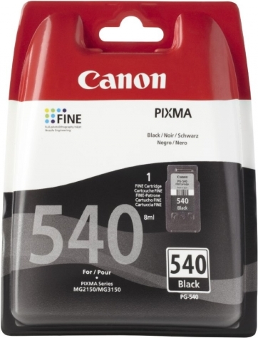 Cartus Cerneala Original Canon Black, PG-540, pentru Pixma MG2150|MG2250|MG3150|MG3250|MG3550|MG3650|MG4150|MG4250|MX375|MX395|MX435|MX455|MX475, 8ml, incl.TV 0.11 RON, "BS5225B005AA"