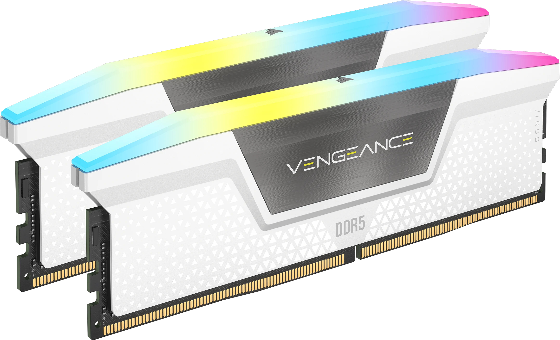 Corsair Memorie DDR5, 32 GB, KIT 2 x 16 GB, 6000MT/s, C30, 1.4V, Alb, VENGEANCE RGB "CMH32GX5M2B6000Z30W"