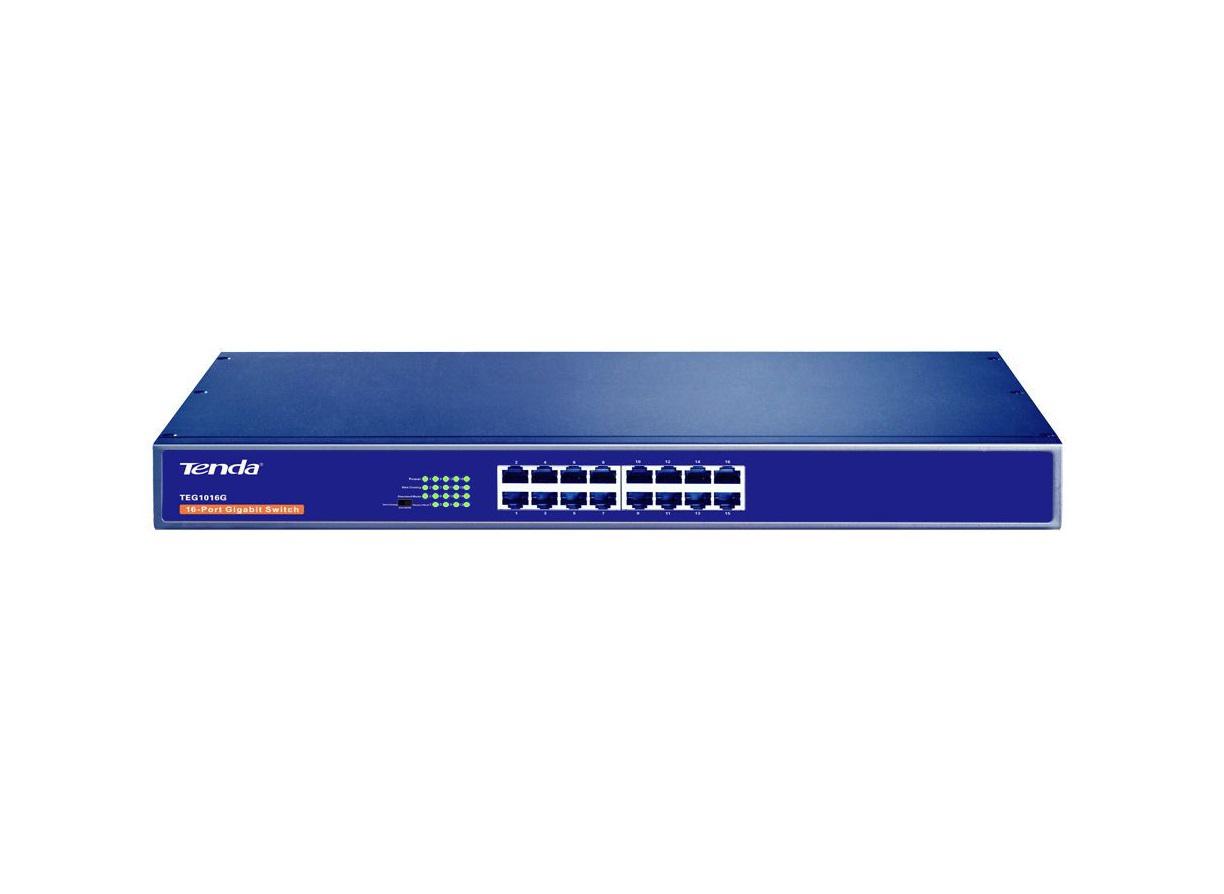 SWITCH TENDA, 16 porturi Gigabit, metalic "TEG1016G" (timbru verde 2 lei)