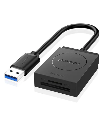 CARD READER extern Ugreen, "CR127" interfata USB 3.0, citeste/scrie: SD, microSD viteza pana la 5Gbps, ABS, negru "20250" (timbru verde 0.03 lei) - 6957303822508