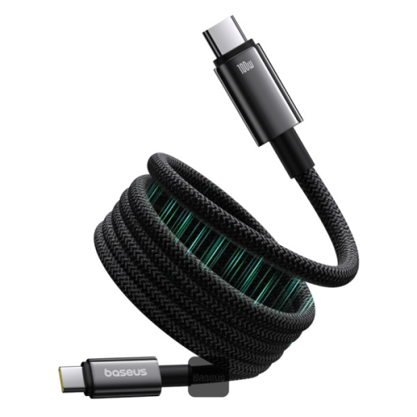 CABLU alimentare si date Baseus Tungsten Gold, Fast Charging Data Cable pt. smartphone,magnetic, USB Type-C la USB Type-C 100W, 1m, negru "P10319805111-00" (timbru verde 0.08 lei) - 6932172662363