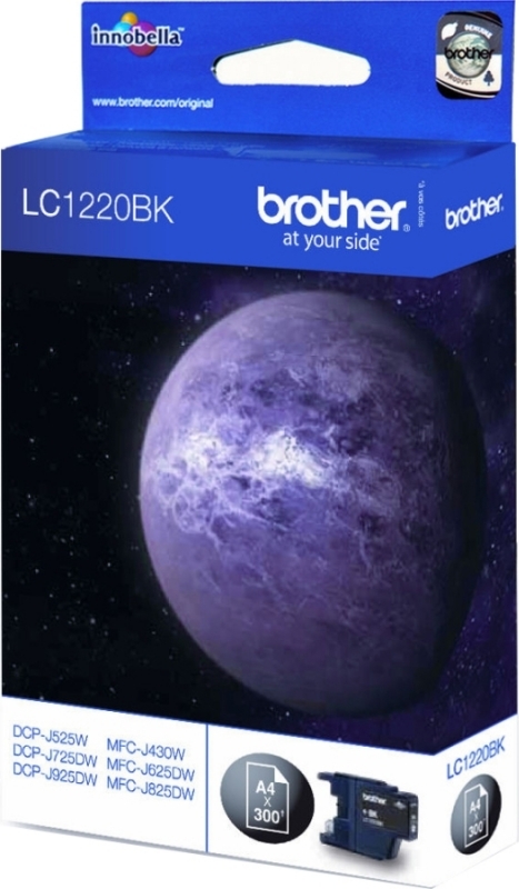 Cartus Cerneala Original Brother Black, LC1220BK, pentru DCP-J525|J725|J925|MFC-J430|J625, 300, (timbru verde 0.15 lei), "LC1220BK"