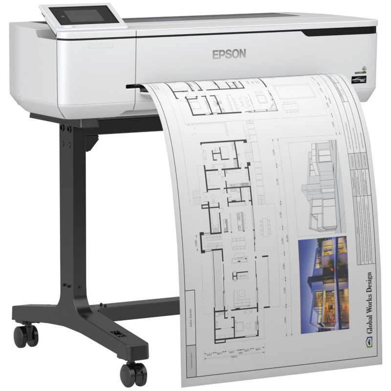 Plotter Inkjet Color Epson Surecolor T5100, A0,Functii: Impr.,Viteza de Print Mono: nespec.Viteza de Print color: nespec., Conectiv:USB|Ret|WiFi, Duplex:nu, ADF:Nu(timbru verde 78 lei), "C11CF12301A0"