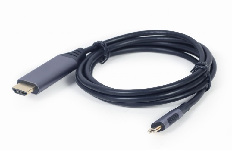 CABLU video GEMBIRD, adaptor USB 3.0 Type-C (T) la HDMI (T), 1.8m, rezolutie maxima 4K UHD (3840 x 2160) la 60 Hz, negru, "CC-USB3C-HDMI-01-6" (timbru verde 0.8 lei)