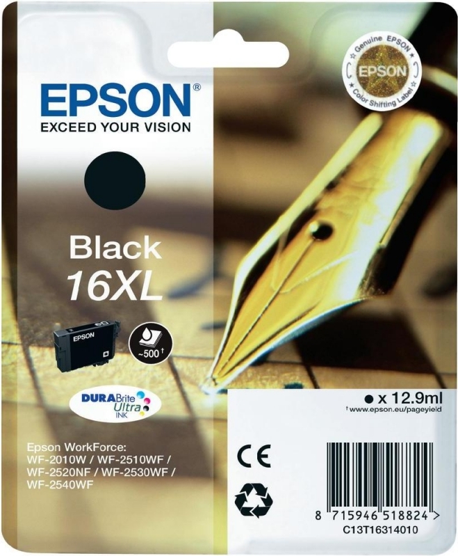 Cartus Cerneala Original Epson Black, T1631, pentru WF2540, , (timbru verde 0.15 lei), "C13T16314010"