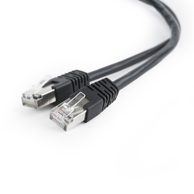 PATCH CORD FTP GEMBIRD Cat5e, cupru-aluminiu, 2 m, negru, AWG26, ecranat "PP22-2M/BK" (timbru verde 0.08 lei)