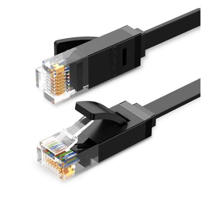 PATCH CORD UTP Ugreen Cat6, "NW102" cupru-aluminiu flat cable, 2 m, negru, "50174" (timbru verde 0.08 lei) - 6957303851744
