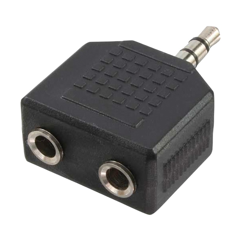 ADAPTOR audio LOGILINK stereo (1 x 3.5mm 3-pin jack T la 2 x 3.5mm 3-pin M), Logilink "CA1002" (timbru verde 0.08 lei)