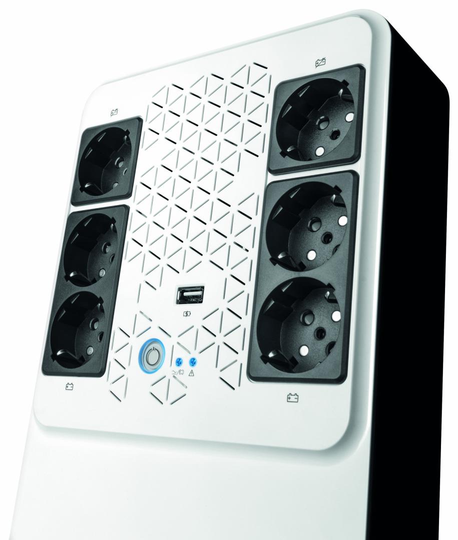 UPS LEGRAND, "MULTIPLUG", Line Int. cu management, brick, 800VA/480W, AVR Schuko x 6, 1 x baterie 12V/7.2Ah, back-up 1 - 10 min., "000000000000310082" (timbru verde 11 lei)