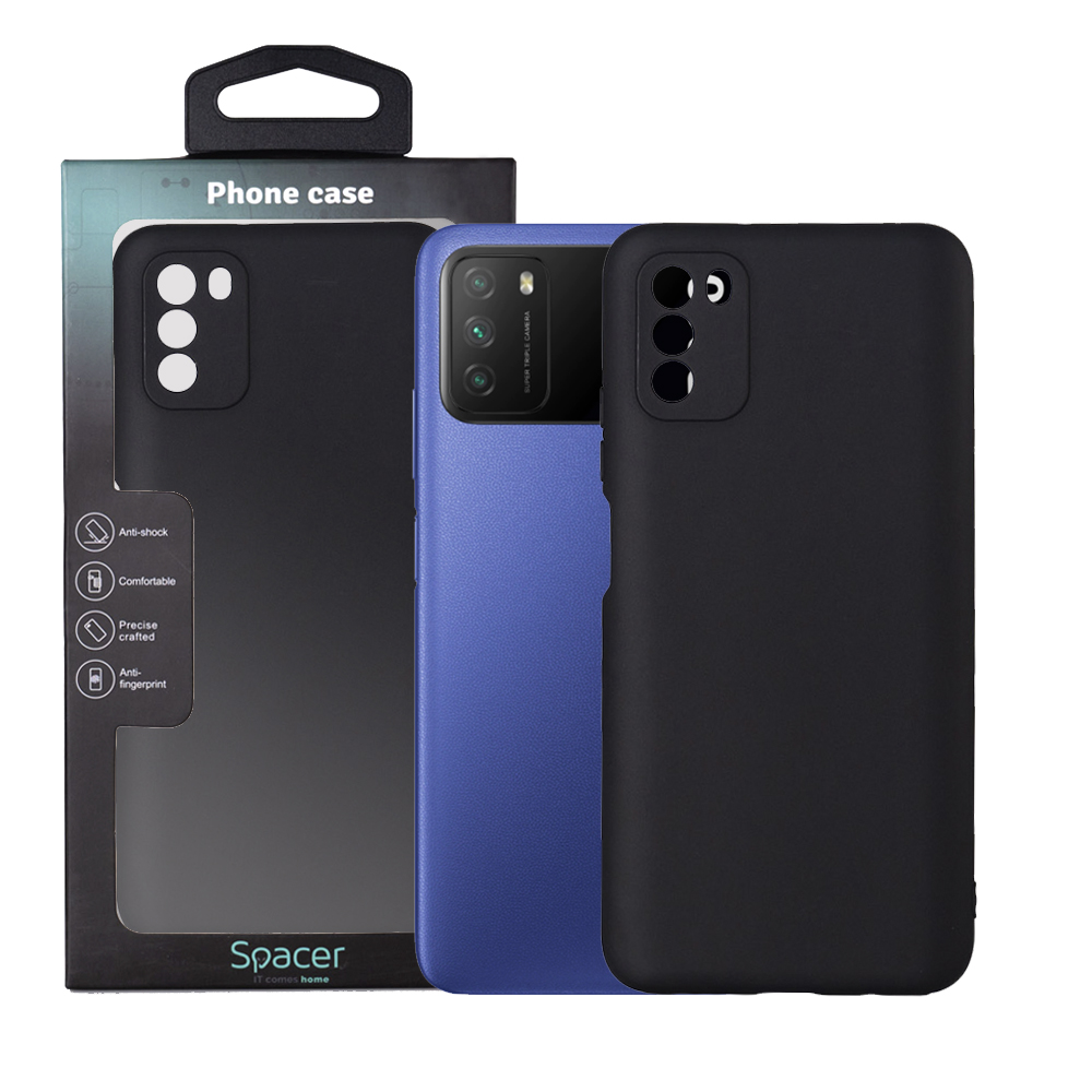 Husa Xiaomi Pocophone M3 Spacer, negru, grosime 1.5mm, material flexibil TPU "SSPPC-XI-PC-M3-TPU"