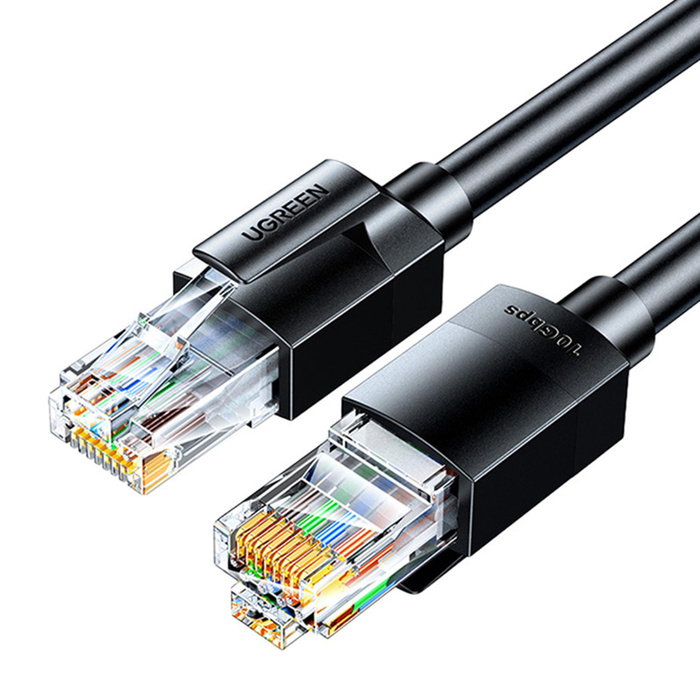PATCH CORD UTP Ugreen Cat6A, "NW315" fire din cupru OD2.8, viteza maxima 10 Gbps, 3m, negru "55158" (timbru verde 0.18 lei)