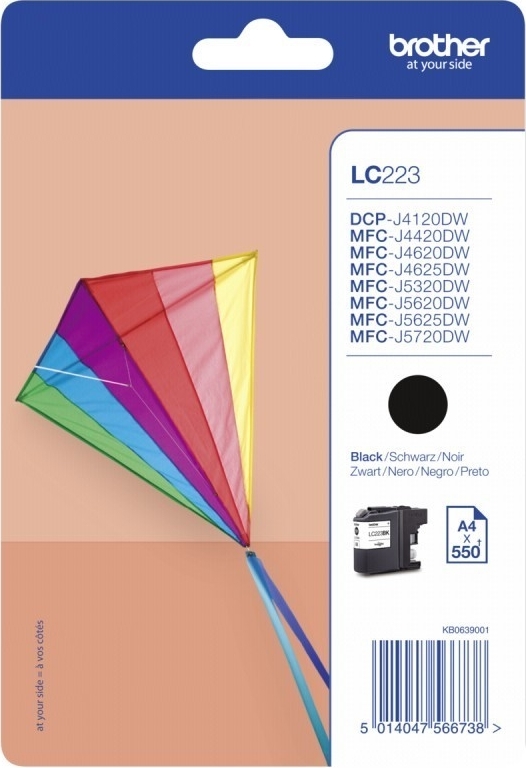 Cartus Cerneala Original Brother Black, LC223BK, pentru DCP-J4120|MFC-J4420|J4620|J5320|J5620|J5720, 550, (timbru verde 0.15 lei), "LC223BK"