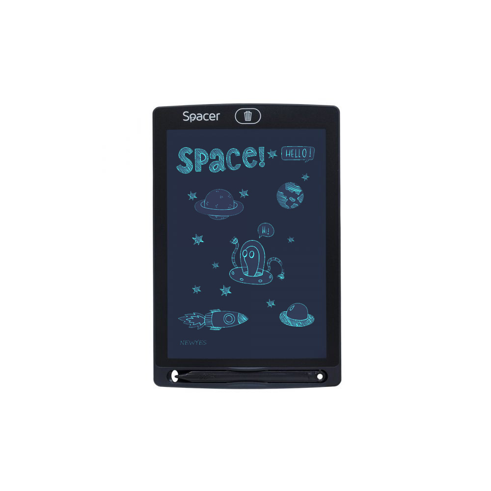 TABLETA LED SPACER pentru scris si desenat, interactiva, e-learning, 8.5 display, black, baterie CR1220 "SPTB-LED" (timbru verde 0.8 lei)