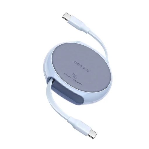 CABLU alimentare si date Baseus Free2Draw Mini, Fast Charging Data Cable pt. smartphone, retractabil, USB Type-C la USB Type-C 100W, 1m, albastru "P10368400311-00" (timbru verde 0.08 lei) - 6932172653590