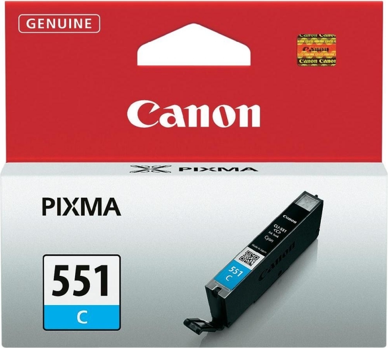 Cartus Cerneala Original Canon Cyan, CLI-551C, pentru Pixma IP-7250|8750|IX-6850|MG-5450|5550|5650|6350|6450|6650|7150|7550|MX-725|925, 7ml, (timbru verde 0.15 lei), "BS6509B001AA"