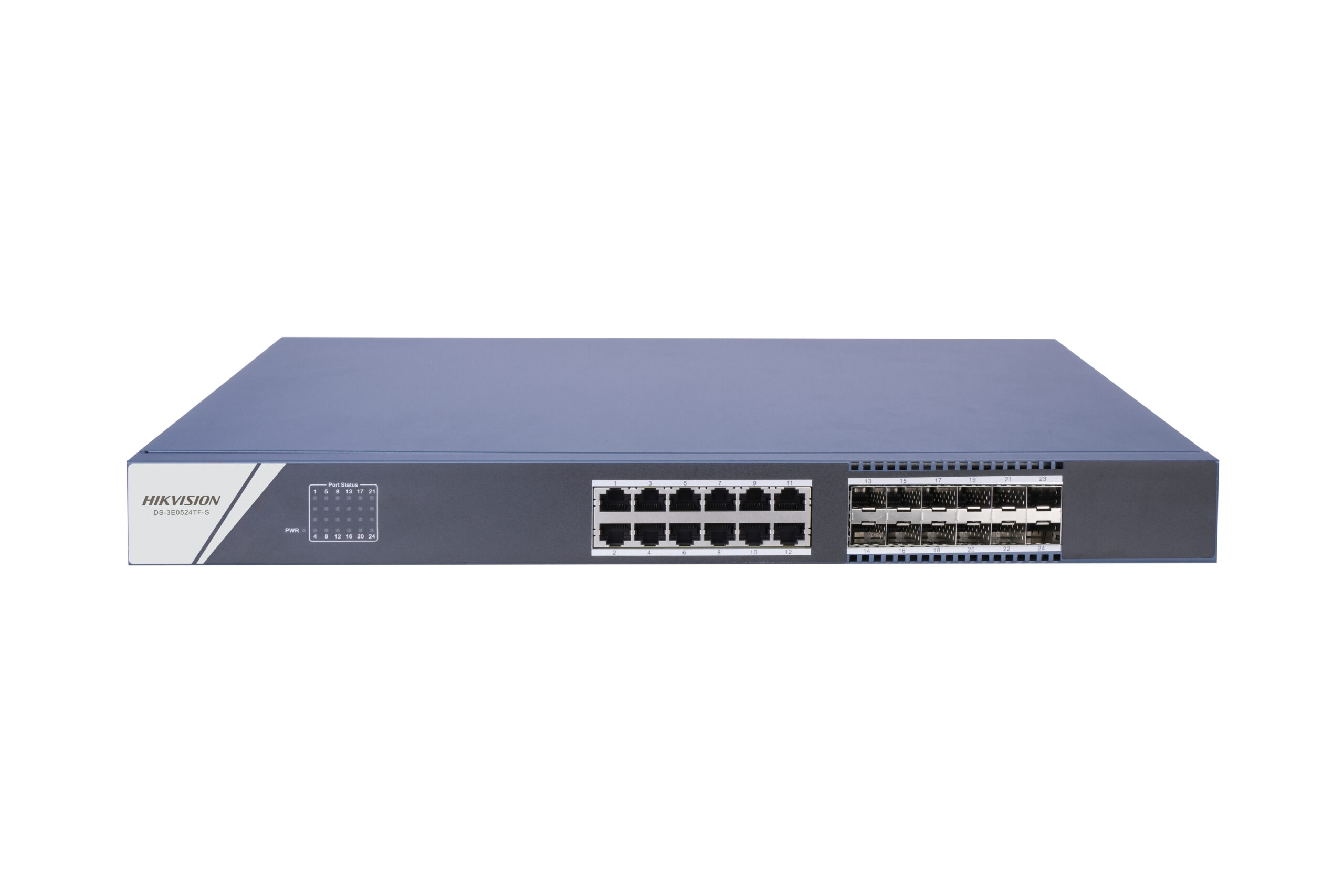 SWITCH 24 PORTURI 12 PORTURI SPF "DS-3E0524TF(B)" (timbru verde 2 lei)