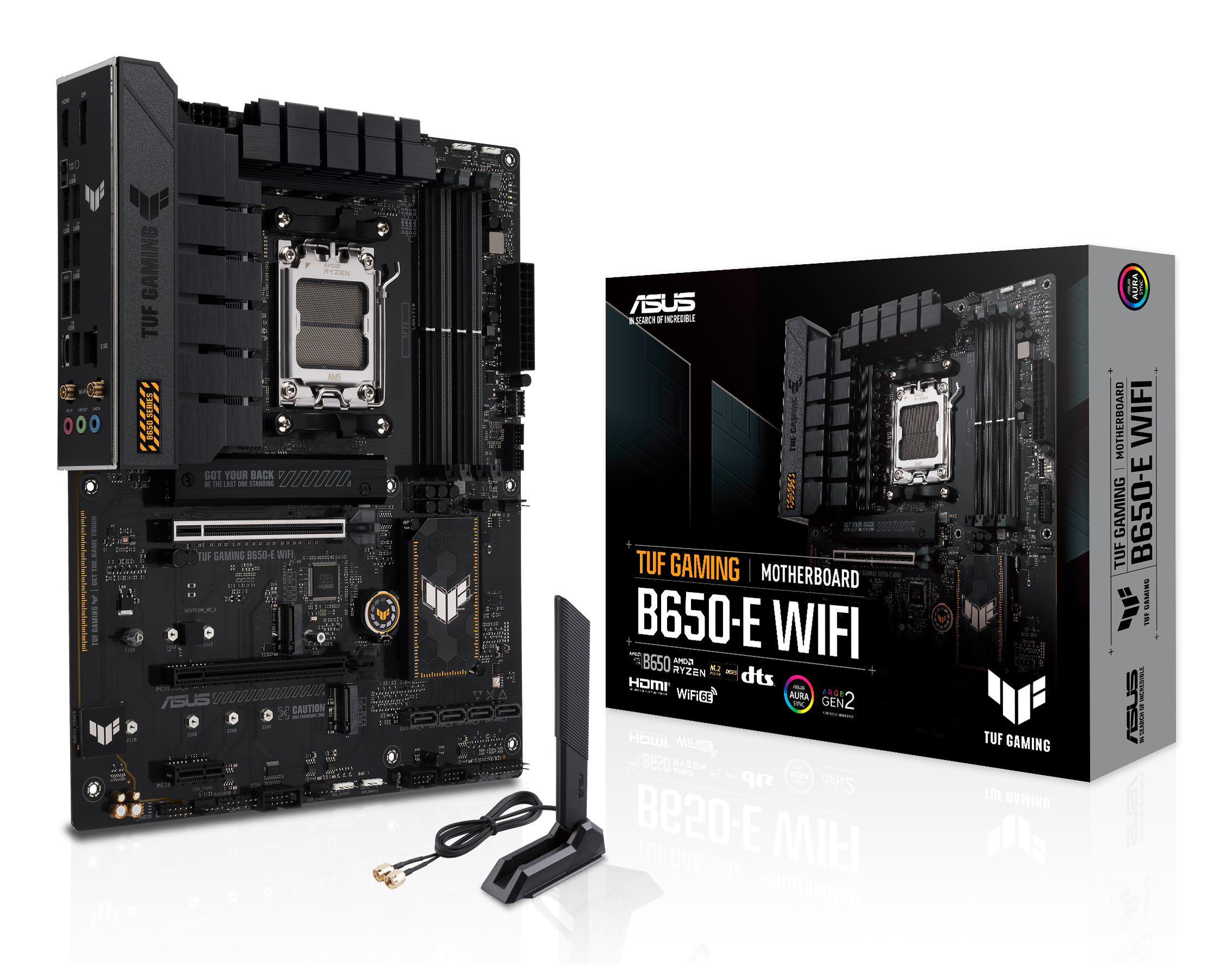 Placa de baza ASUS TUF GAMING B650-E WIFI AMD B6504 x DIMM, Max. 192GB, DDR5 "TUF GAMING B650-E WF"