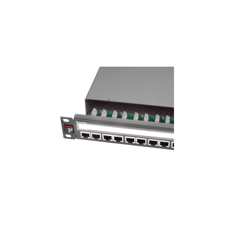 Patch panel 19", 1U, PowerCat 5e, 24xRJ45, ecranat, suport de cabluri integrat, Graphite - Molex "PID-00030"