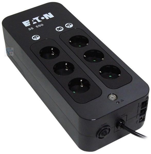 UPS Eaton, Offline, Tower, 330 W, fara AVR, Schuko x 6, LED, back-up 1 - 10 min. "3S550D" (timbru verde 11 lei)