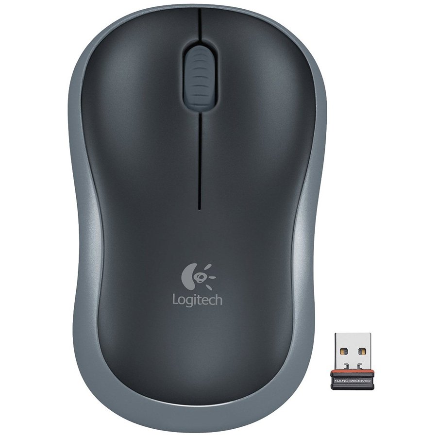 MOUSE LOGITECH, "M185", PC sau NB, wireless, 2.4GHz, optic, 1000 dpi, butoane/scroll 3/1, , negru,45008575 "910-002238" (timbru verde 0.18 lei)
