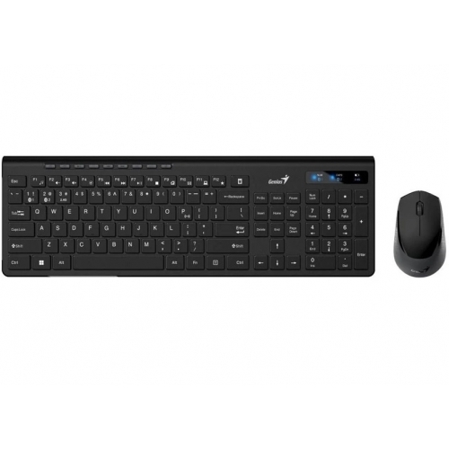 KIT wireless GENIUS, tastatura wireless 104 taste (multimedia) + mouse wireless 1200dpi, 3 butoane, BT5.3 + 2.4G, USB, negru, "SlimStar 8230" "31340015406" (timbru verde 0.8 lei)