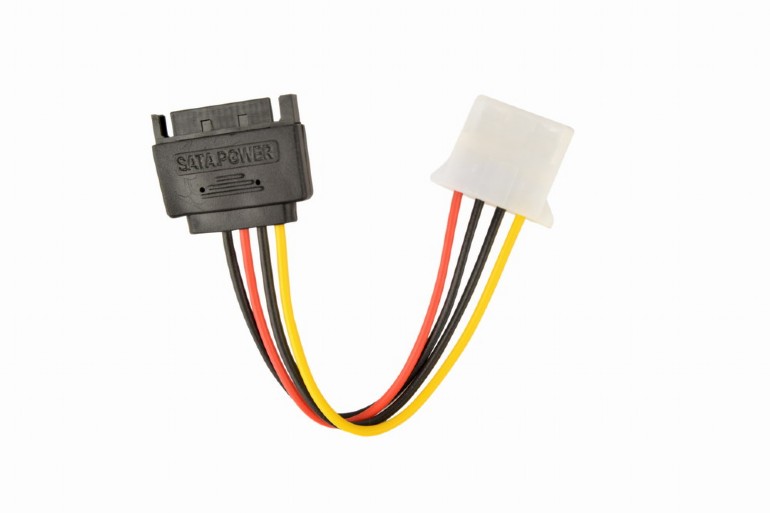 Cablu alimentare 15-pin SATA (T) la 4-pin Molex (M), 0.15m, Gembird "CC-SATA-PS-M" (timbru verde 0.08 lei)