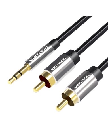 Cablu audio Vention, Jack (T)-RCA M 3.5mm, 5m, aluminiu, Camasa PVC, negru, "BCFBJ" (timbru verde 0.08 lei)