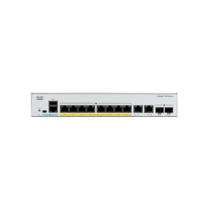 Catalyst 1000 8port GE, Full POE, 2x1G SFP "C1000-8FP-2G-L" (timbru verde 2 lei)