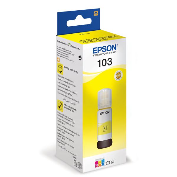 Cartus Cerneala Original Epson Yellow, nr.103, pentru L1110|L3110|L3110|L3150|L3151|L3156|L3160|L5190|L3210|L3250|L3260, 140ml, incl.TV 0.15 RON, "C13T00S44A"(RAPO)