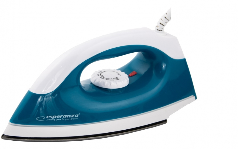 Fier de calcat Esperanza Smoother EHI001 compact ideal pentru calatorie 1200W Alb/Albastru "EHI001" (timbru verde 2 lei)