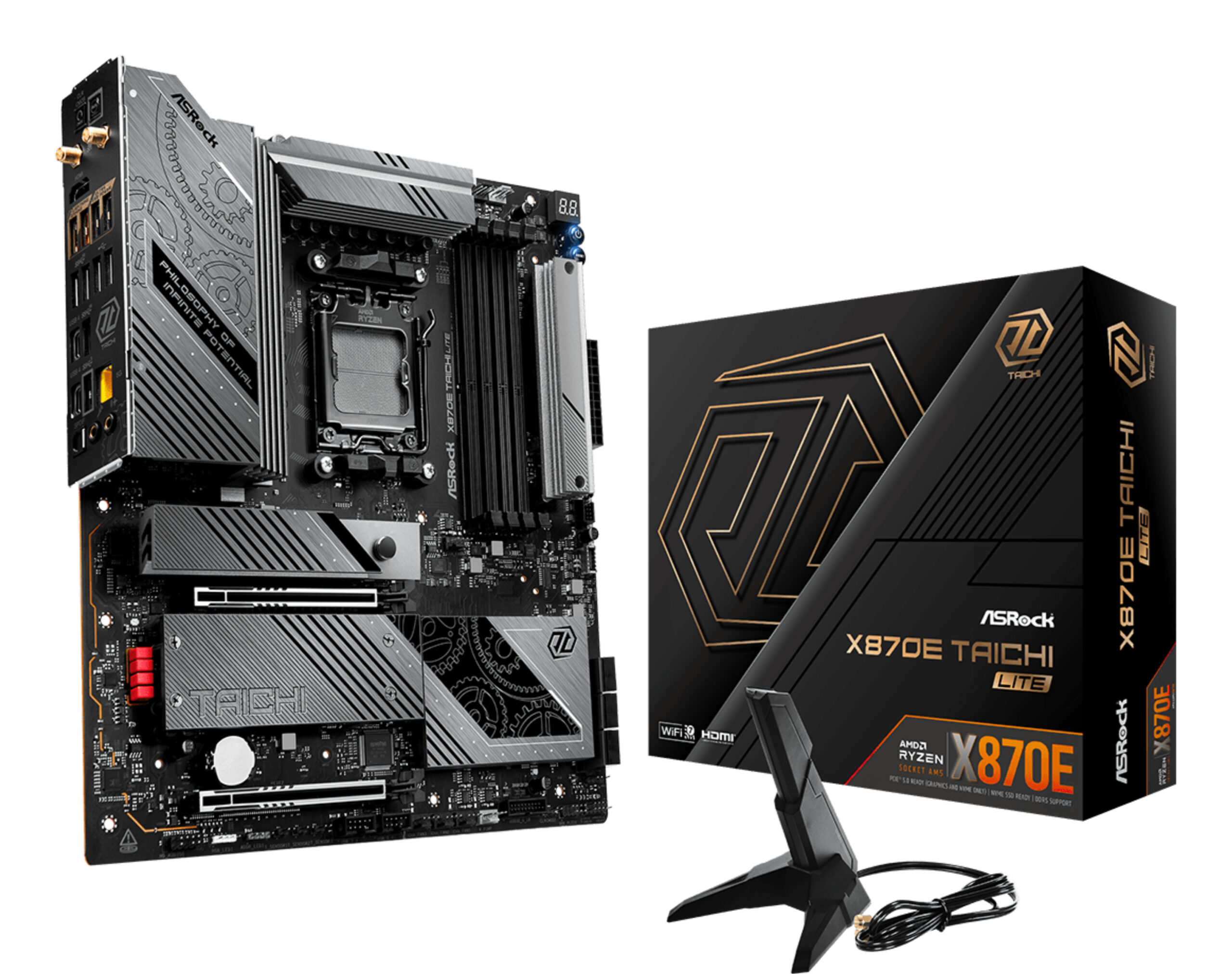 Placa de baza X870E Taichi Lite, AMD X870, AM5, eATX, DDR5, Negru "X870E Taichi Lite"